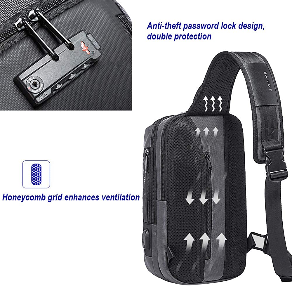 OZUKO Sling Backpack Sling Bag Crossbody Backpack Shoulder Casual Daypack Rucksack for Men - Image 6